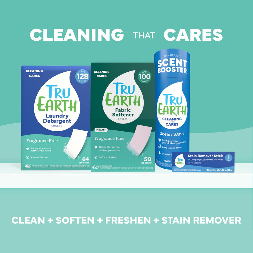 Tru Earth Compact Dry Laundry Detergent Sheets, Unscented - Up to 128 Loads (64 Sheets) - Paraben-Free - Original Eco-Strip Liquidless Laundry Detergent, Travel Laundry Sheets 🍁 All In One Marketplace Canada