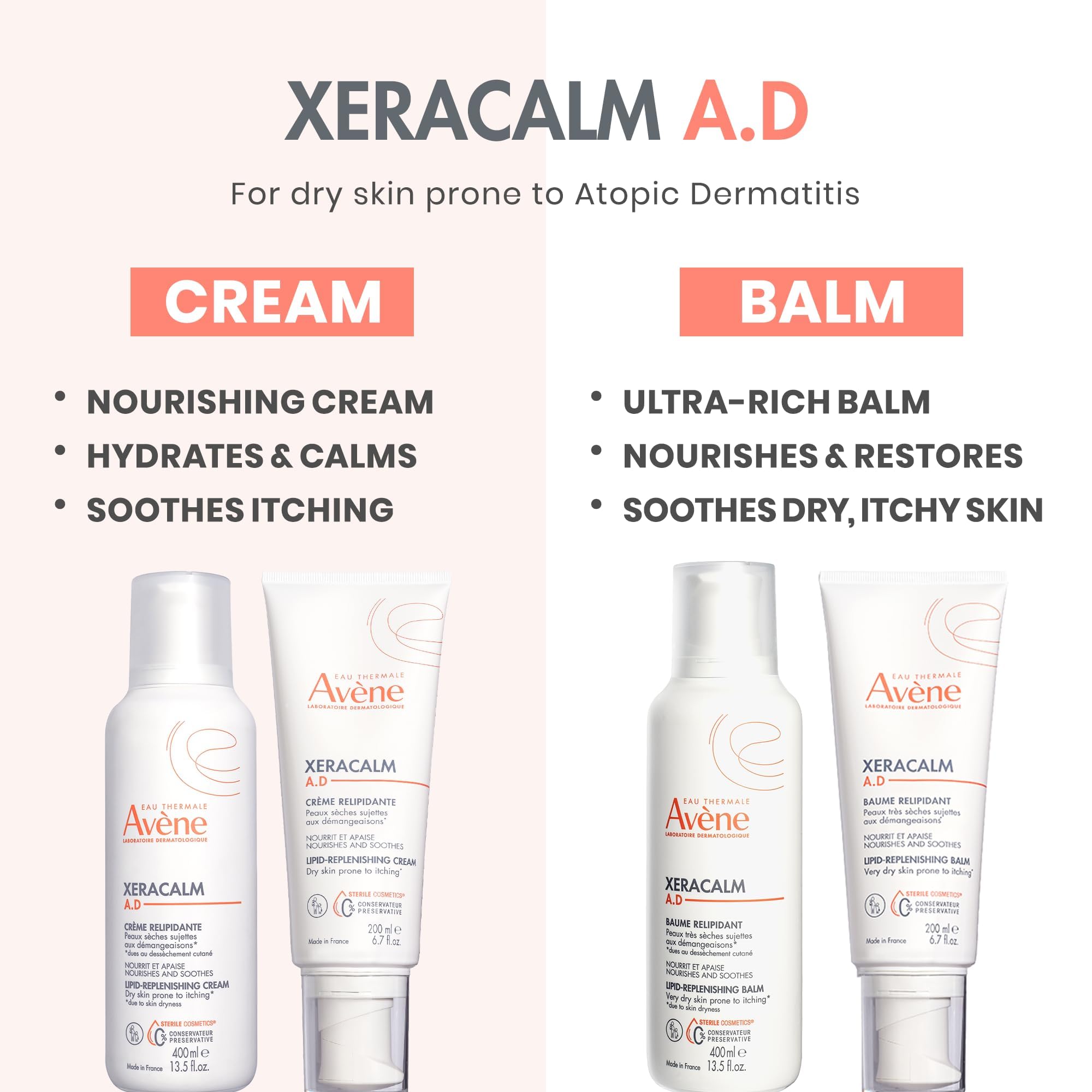 Eau Thermale Avene XeraCalm a.d lipid-replenishing cream, eczema moisturizer, 400 ml 🍁 All In One Marketplace Canada