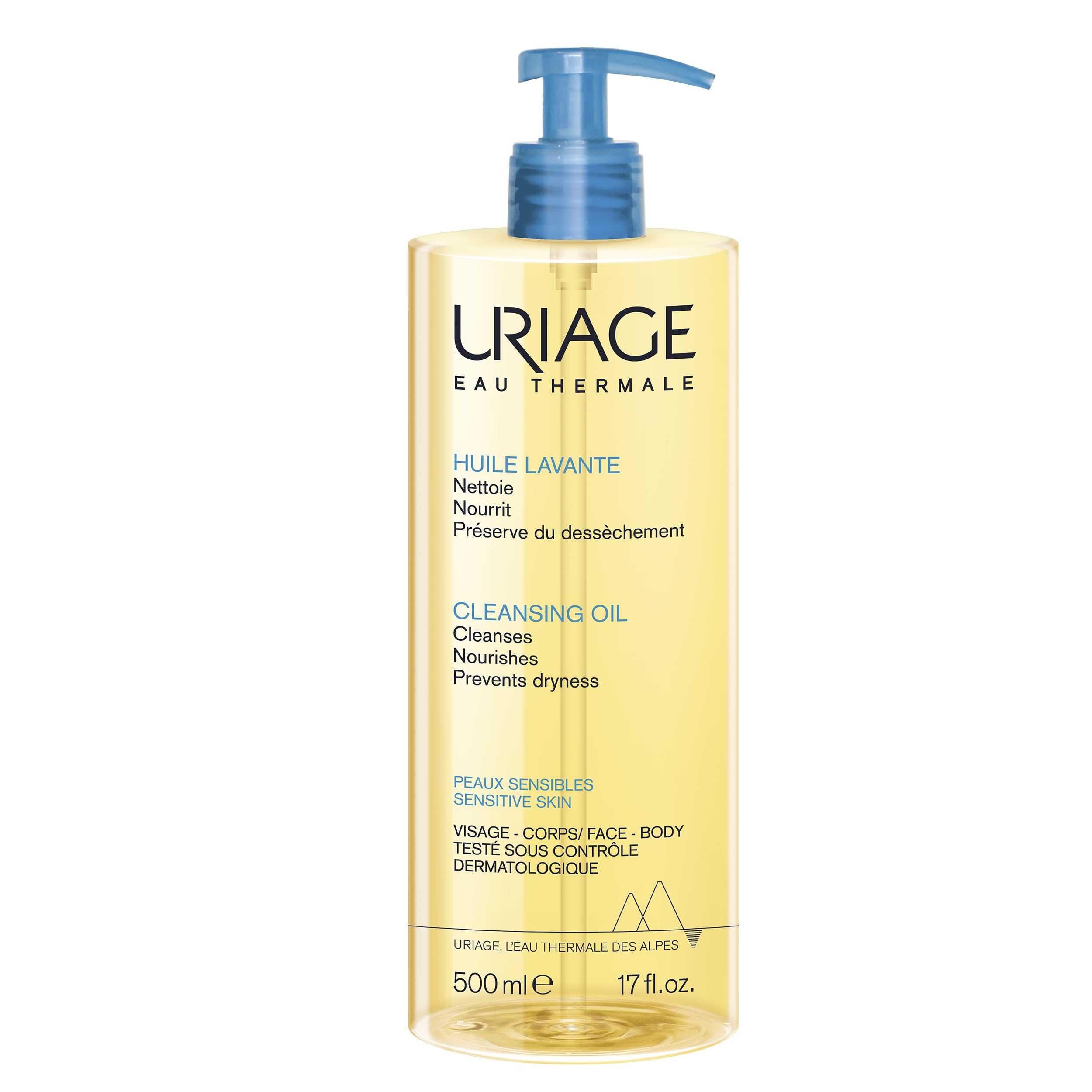 Uriage Cleansing Soothing Oil - Face & Body Daily Cleanser & Shower Oil With Glycerin & Ceramides - Whole Family Format, Babies, Children & Adults - Sensitive Skin - Soap-Free, Fragrance-Free - 500ml 🍁 All In One Marketplace Canada