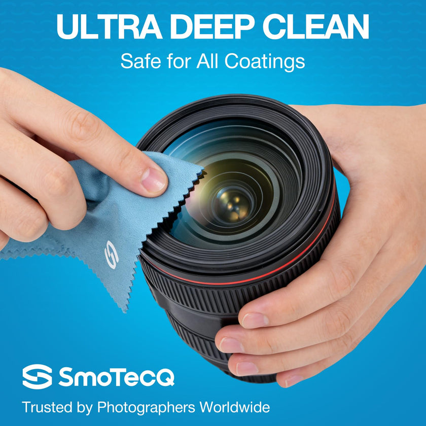 SmoTecQ Glasses Cleaner Kit – Alcohol-Free, Plant-Based Spray + Ultra-Soft Microfiber Cloths for Eyeglasses, Screens & Cameras – 2 x 2oz Spray Bottles + 2 Cloths + Travel Pouch Set 🍁 All In One Marketplace Canada