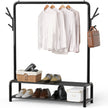 Simple Houseware 52-Inch Garment Rack with Storage Shelves and Coat/Hat Hanging Hooks, Black 🍁 All In One Marketplace Canada