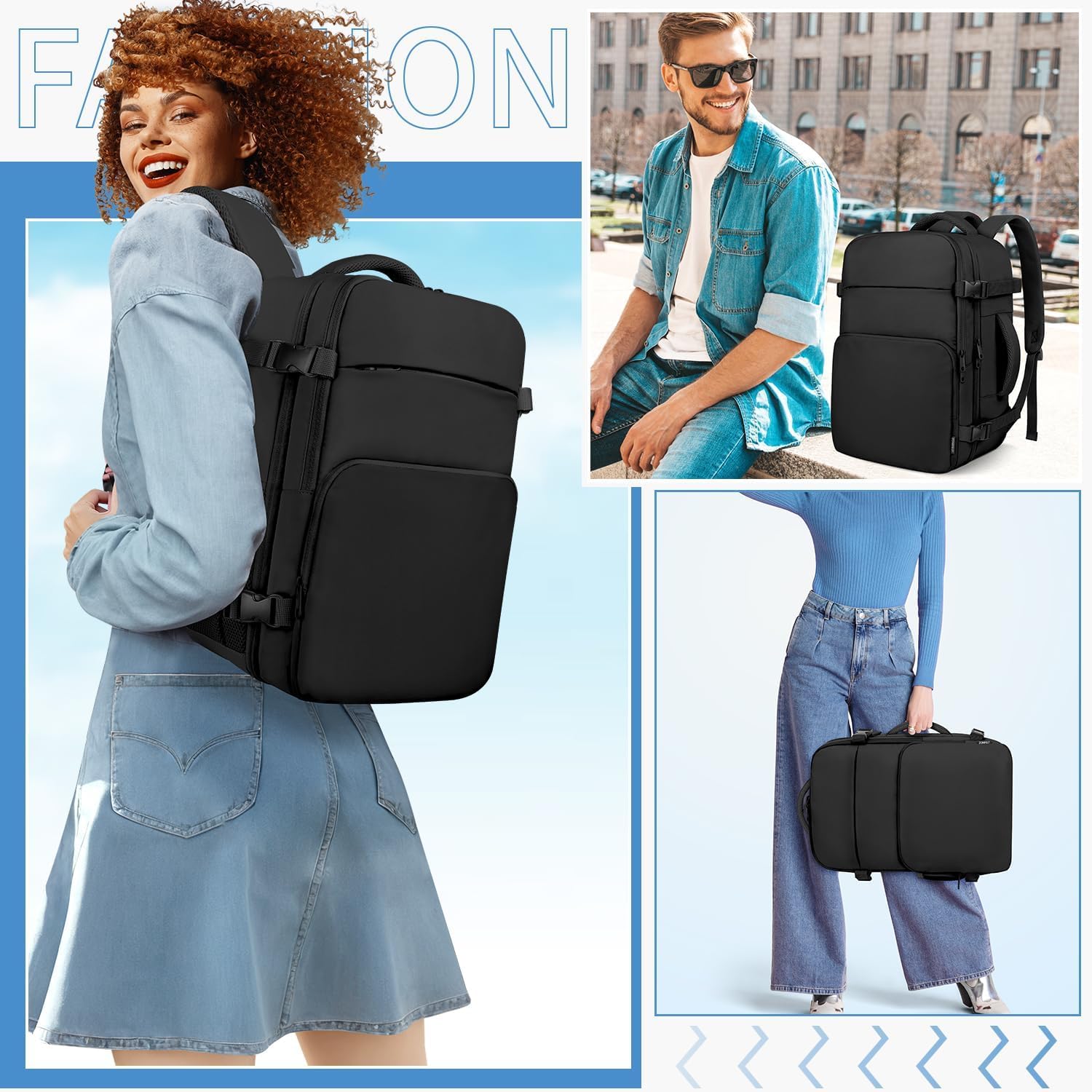 ZOMFELT Travel Backpack for Women Men, TSA 15.6