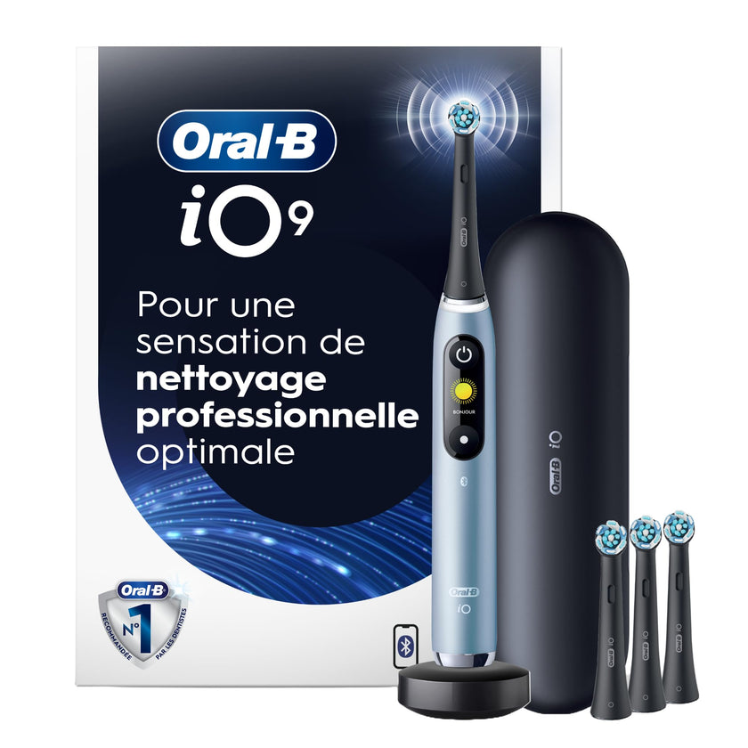 Oral-B iO9 Electric Toothbrush, for the Ultimate Professional Clean Feel, Aquamarine, Rechargeable Electric Toothbrushes, iO Series 9 with 1 Power Toothbrush, 4 Brush Heads, and 1 Charging Travel Case 🍁 All In One Marketplace Canada