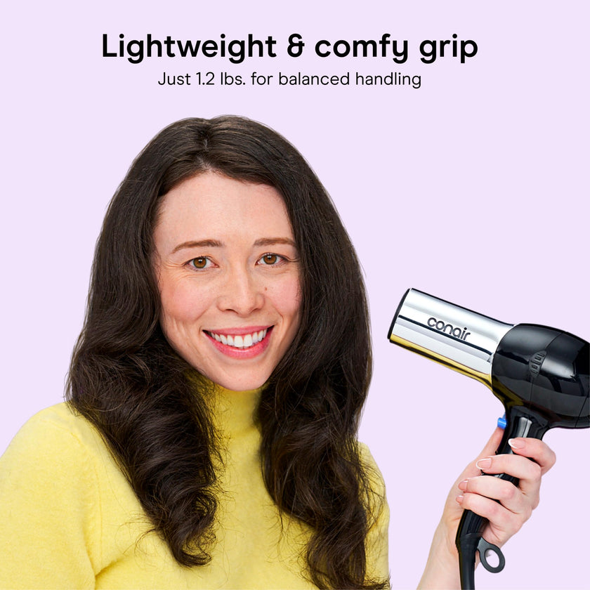 Conair 1875 Watt Pro Styler/Hair Dryer with Ionic Conditioning; Black/Chrome 🍁 All In One Marketplace Canada
