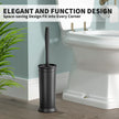 UPTRONIC Toilet Brush, Toilet Bowl Brush with Extra Long Handle Durable Bristles Toilet Scrubber and Covered Holder for Toilet Brush Set for Bathroom Cleaning (Black-01) 🍁 All In One Marketplace Canada