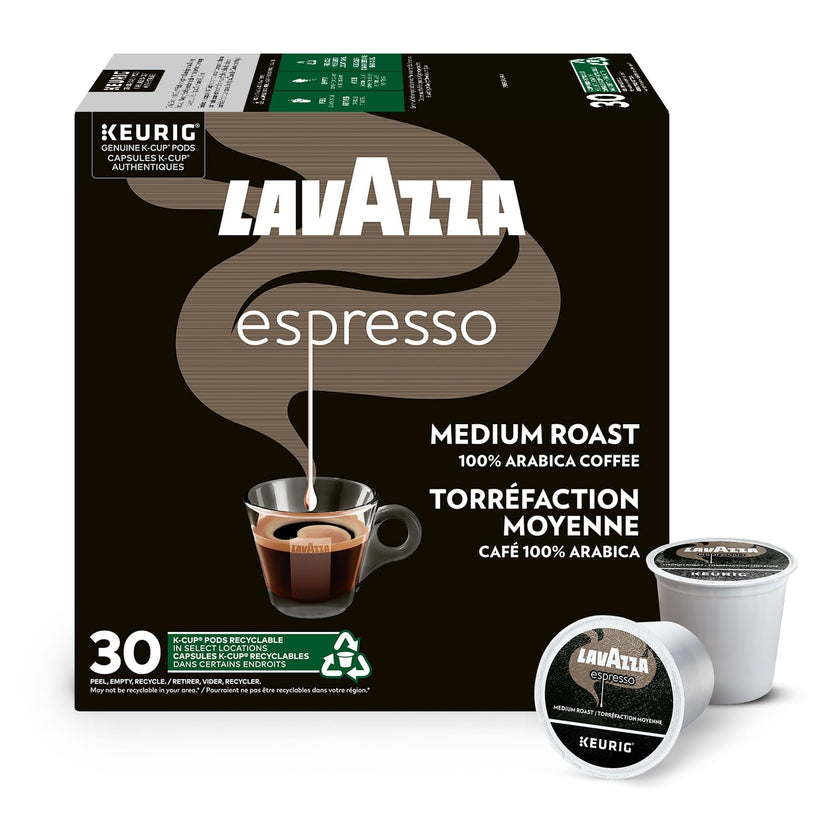 Lavazza Espresso Medium Roast K-Cup Coffee Pods, 30 Count For Keurig Coffee Makers 🍁 All In One Marketplace Canada