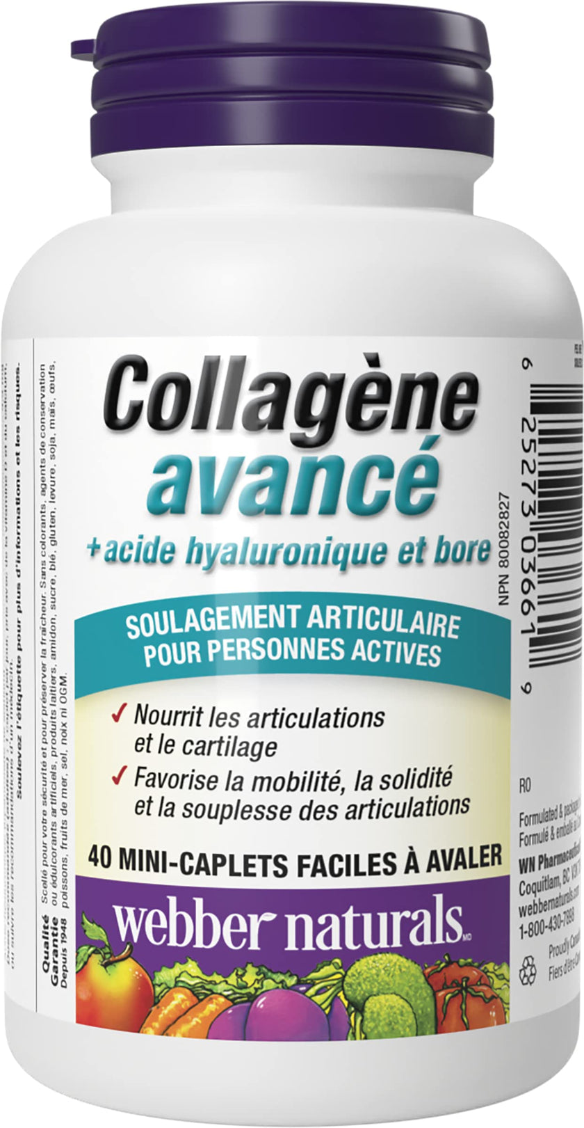 Webber Naturals Advanced Collagen + Hyaluronic Acid & Boron, Helps Reduce Osteoarthritic Joint Pain & Stiffness, 40 Mini Caplets 🍁 All In One Marketplace Canada