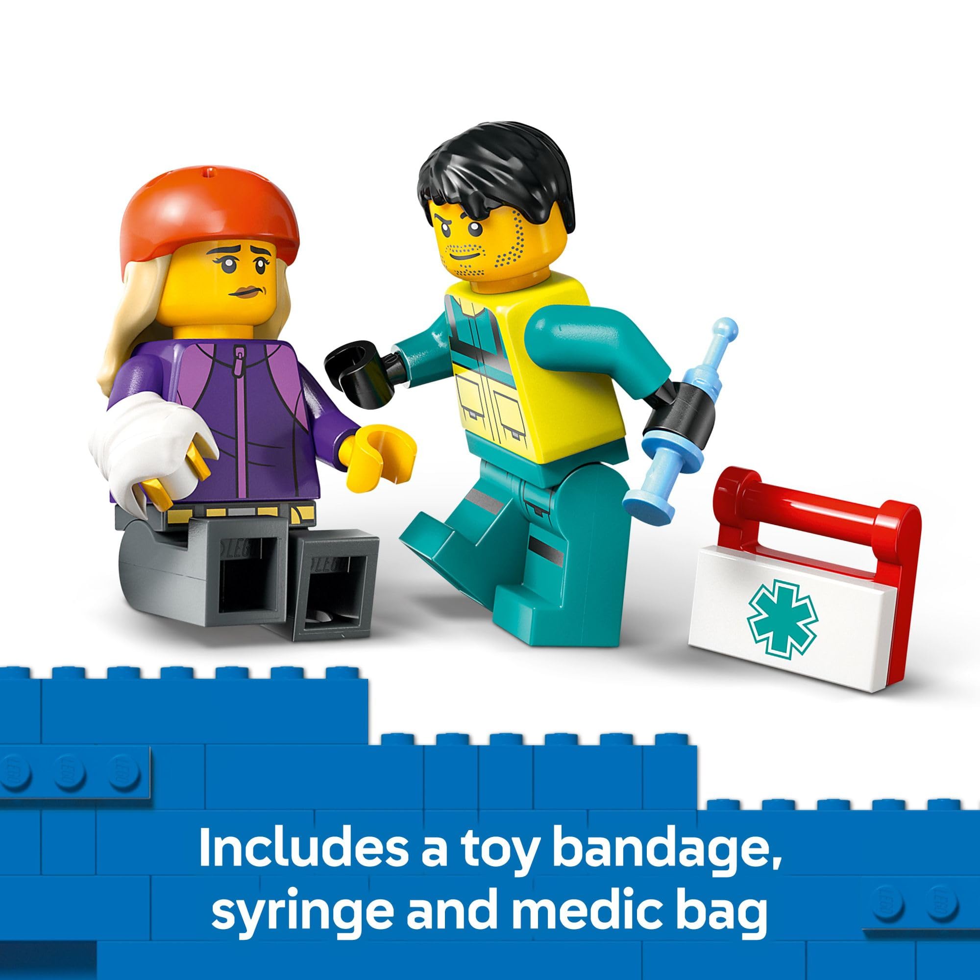 LEGO City Emergency Ambulance Toy - Building Sensory Toy for Kids, Boys and Girls, Ages 5+ - Educational, Learning Gift Idea for Birthdays and Holidays - Skateboarder and Driver Minifigures - 60451 🍁 All In One Marketplace Canada