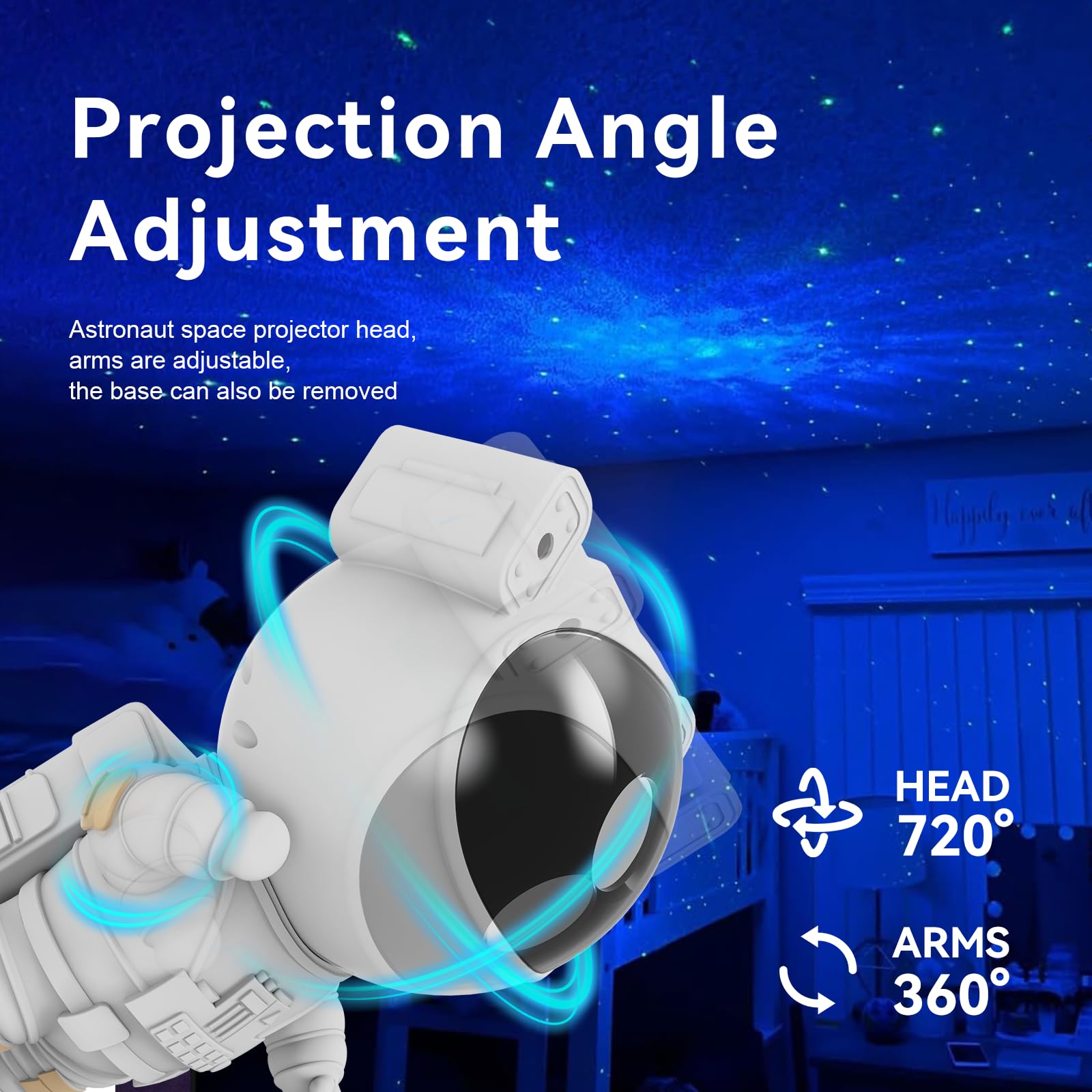 Astronaut Star Projector Night Light - Space Buddy Projector, Galaxy Starry Nebula Ceiling Projection Lamp with Timer and 360°Adjustable, Kids Adults Room Decor, for Bedroom, Game Room etc. 🍁 All In One Marketplace Canada