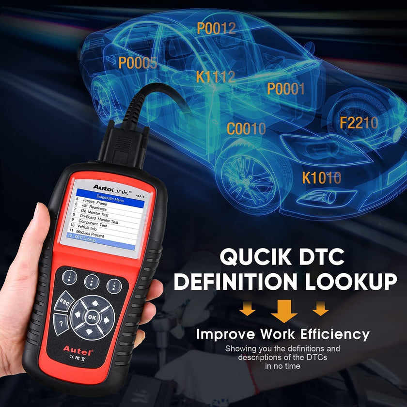 Autel AutoLink AL619 OBD2 Scanner, 2026 Newer ABS SRS Diagnostic Code Reader with10 OBDII Test Modes, Turn Off Check Engine Light, DTC Lookup, Live Data, Updated of MS319/ AL519/ ML519/ ML619 🍁 All In One Marketplace Canada