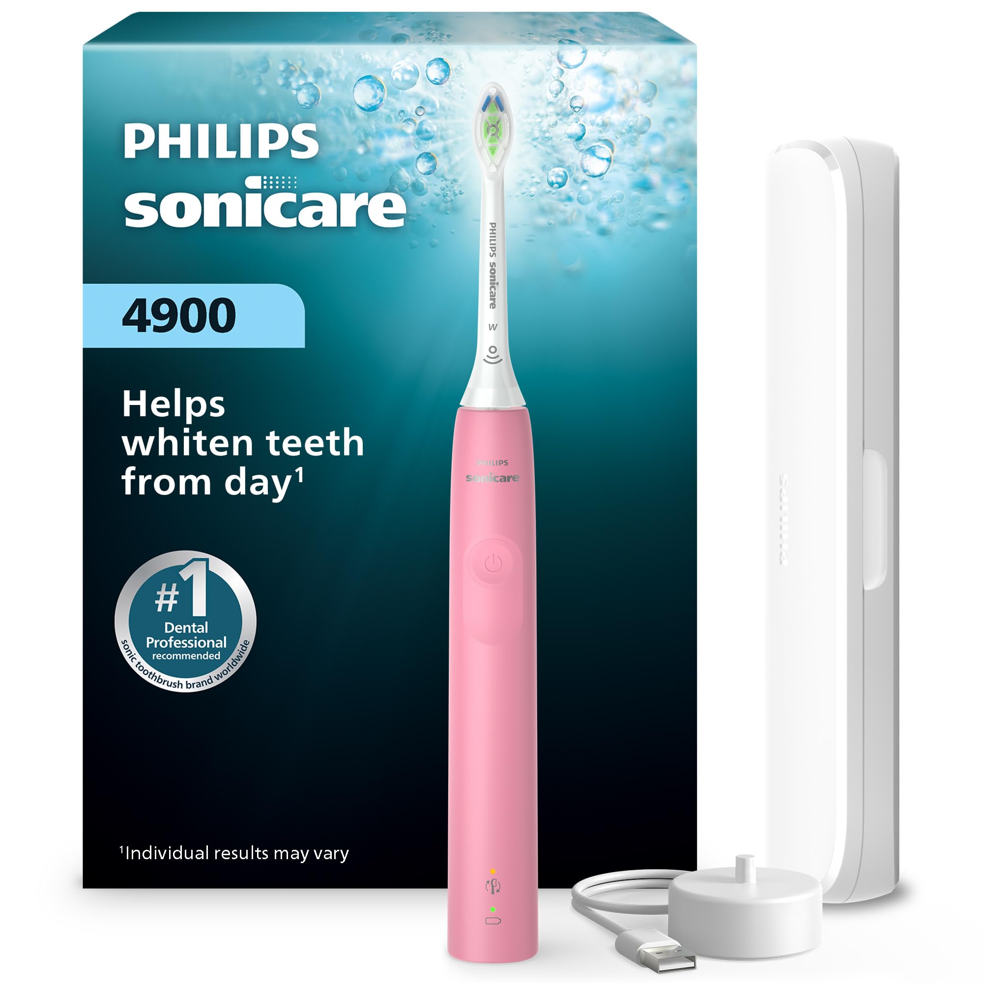 Philips Sonicare 4900 Rechargeable Electric Toothbrush, 1 Brush Head, Pink 🍁 All In One Marketplace Canada