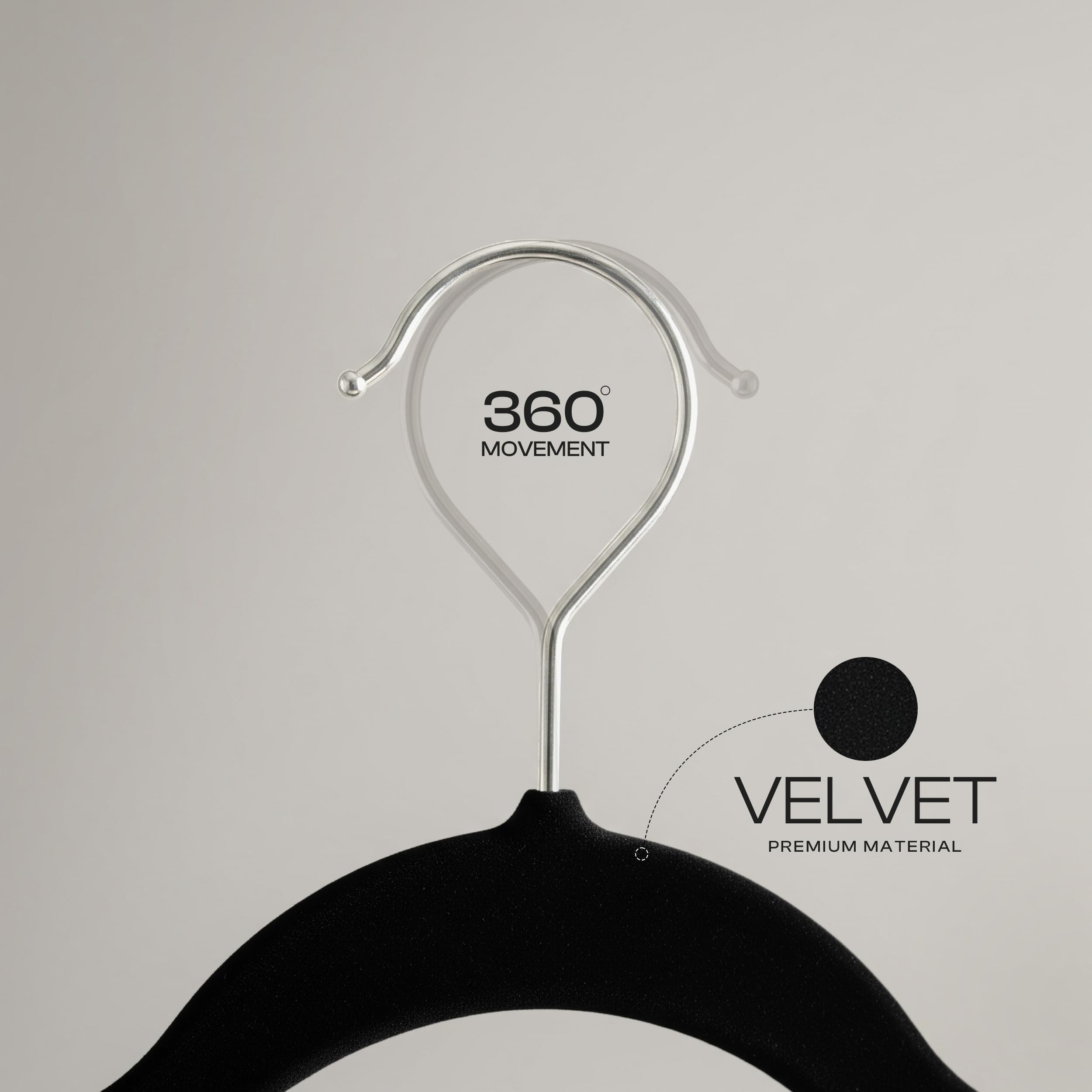 Utopia Home Velvet Hangers 50 Pack, Heavy Duty, Non-Slip, Space Saving Felt Clothes Hangers with 360° Hook & Notches (Black) 🍁 All In One Marketplace Canada
