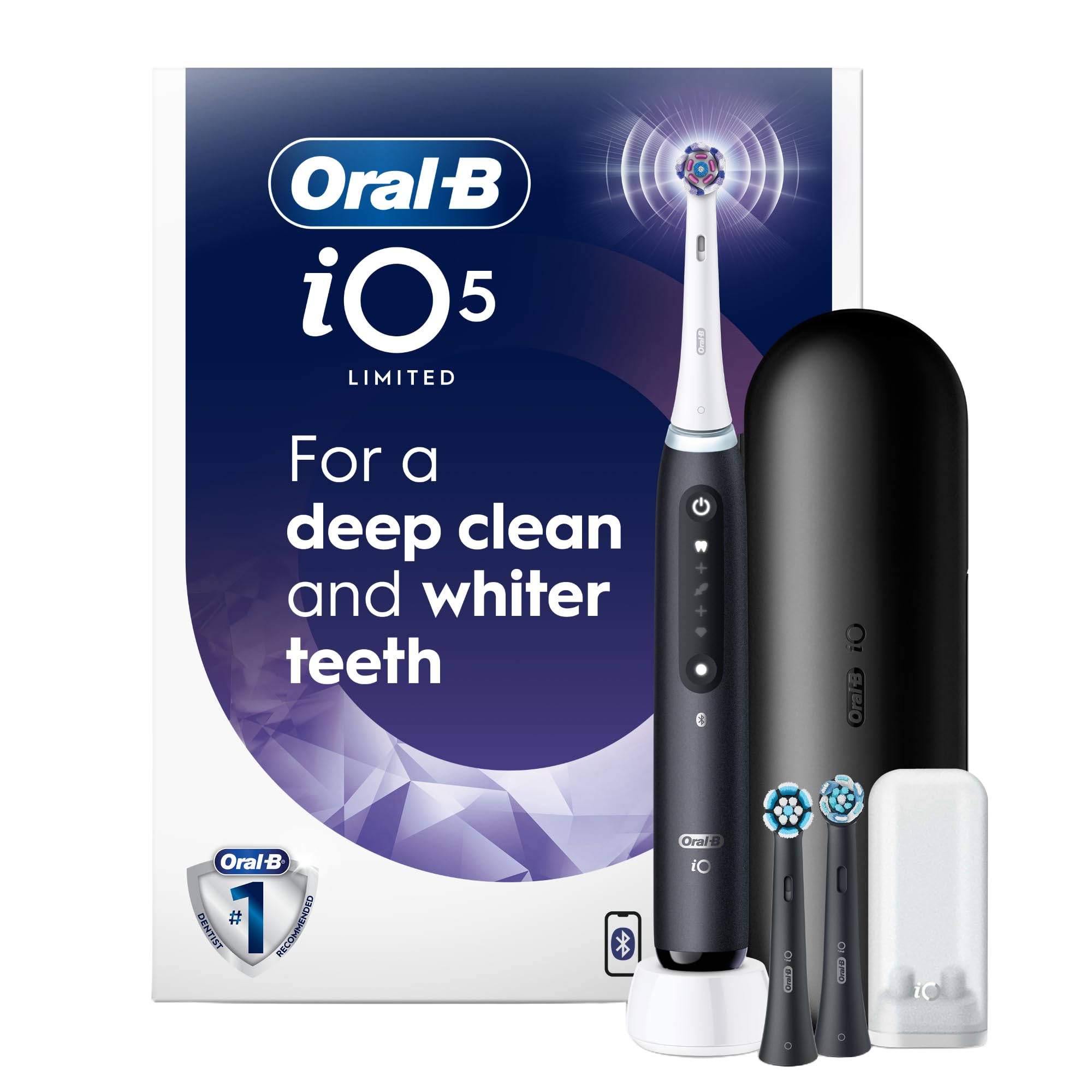 Oral-B iO Series 5 Limited Electric Toothbrush with (3) Brush Head, Rechargeable, Black 🍁 All In One Marketplace Canada