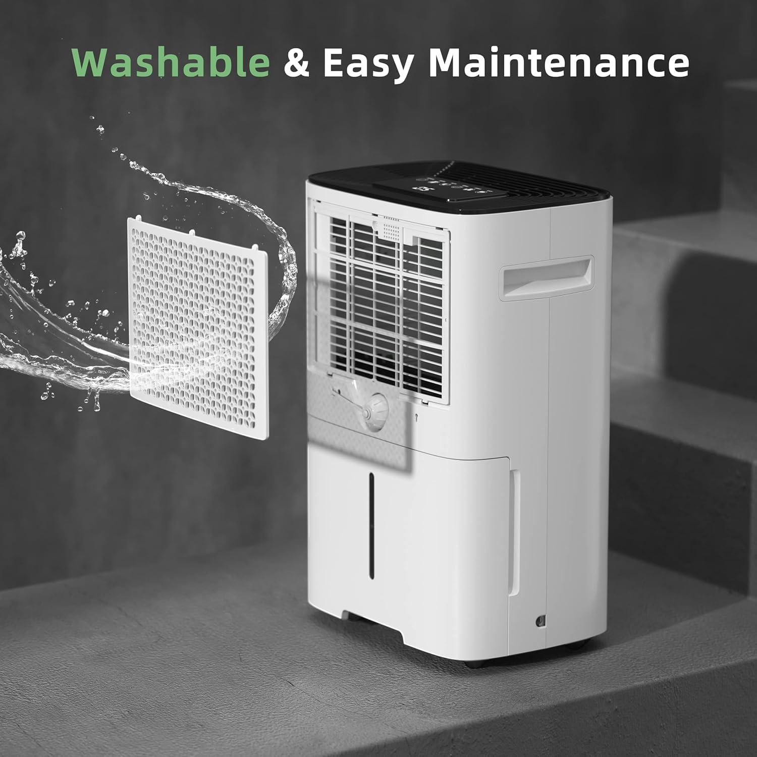HOGARLABS 34 Pint Smart Dehumidifiers for Home and Basements, with 3 Working Modes, Overflow Protection, and Auto Shut off Restart. Ultra Silent Dehumidifier with Drain Hose and Digital Control Panel. 🍁 All In One Marketplace Canada