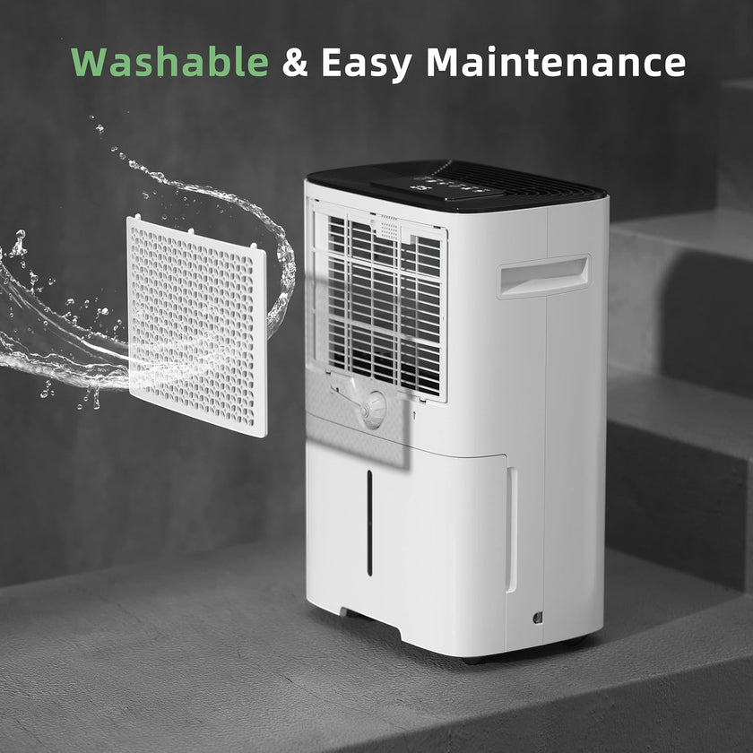 HOGARLABS 34 Pint Smart Dehumidifiers for Home and Basements, with 3 Working Modes, Overflow Protection, and Auto Shut off Restart. Ultra Silent Dehumidifier with Drain Hose and Digital Control Panel. 🍁 All In One Marketplace Canada