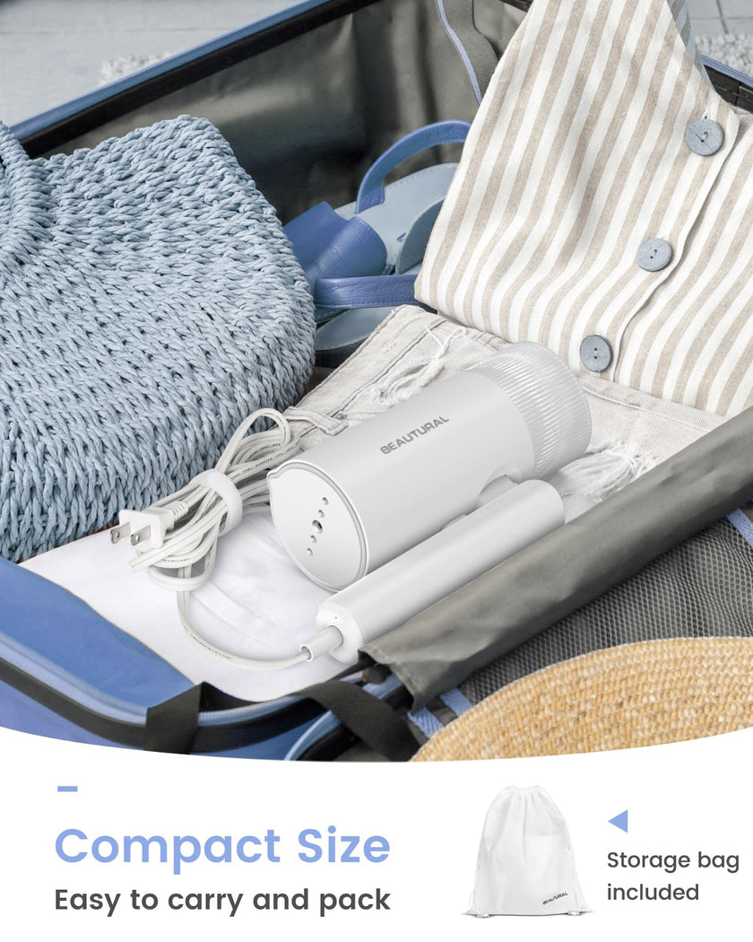 BEAUTURAL Steamer for Clothes, Foldable Handheld Clothing Wrinkles Remover for Garments, 30-Second Fast Heat-up, Portable Fabric Steamer for 120V Countries, Not for Use in 220V Such as Europe 🍁 All In One Marketplace Canada