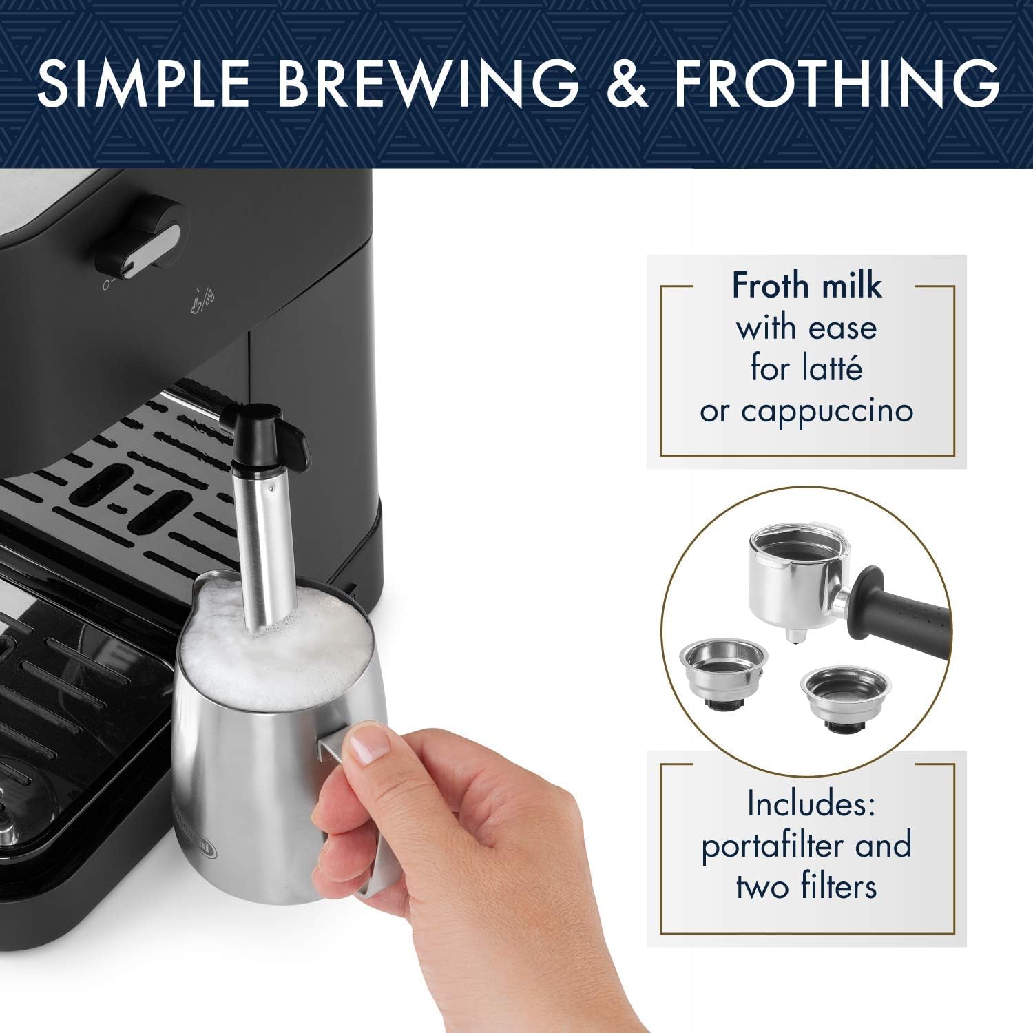 De'Longhi Stilosa Compact Manual Espresso Machine, Milk Frother 🍁 All In One Marketplace Canada