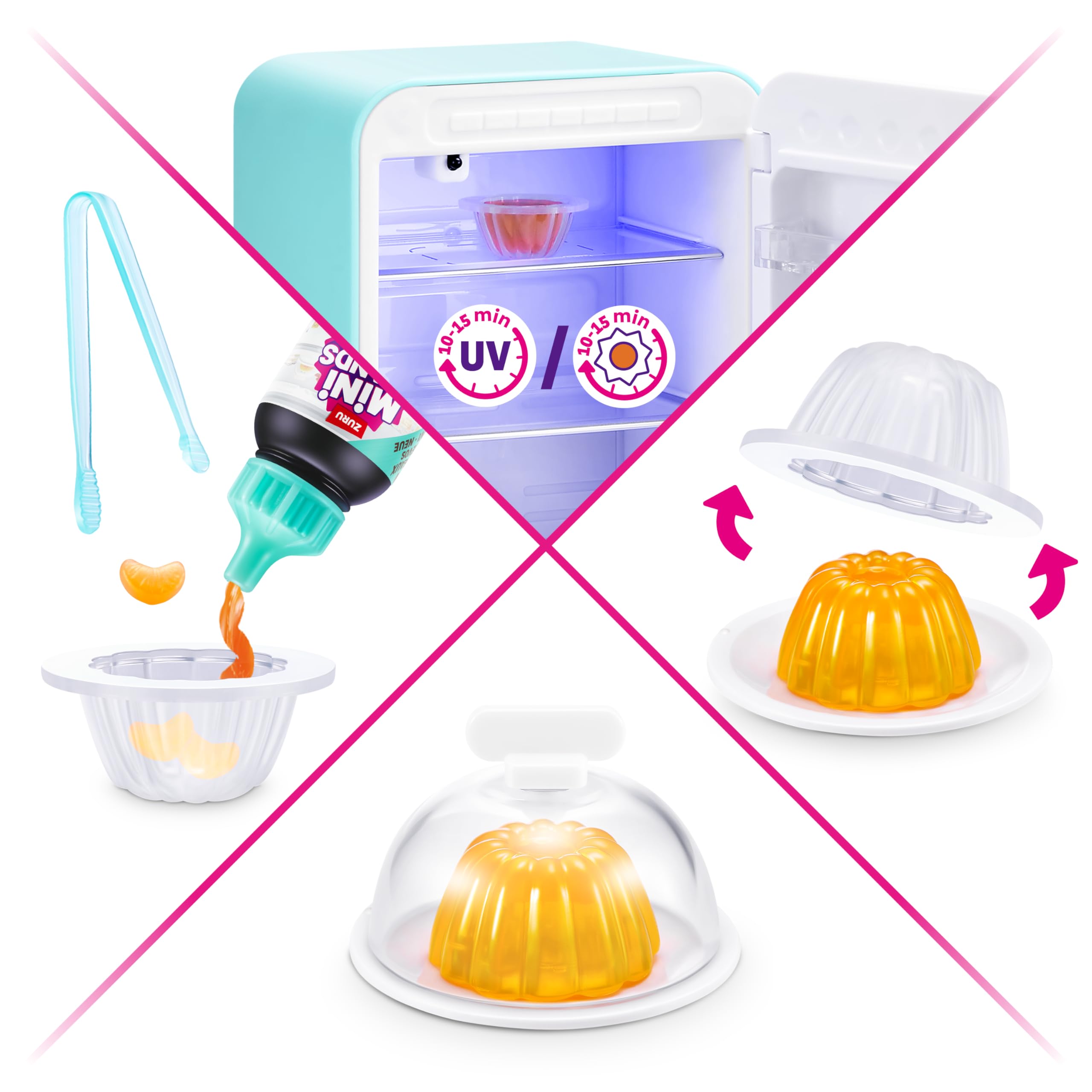 Mini Brands Fill The Fridge Playset w/UV Light by ZURU, Collectibles, DIY, Resin Play, Exclusive Recipe, NOT Edible, 8+ 🍁 All In One Marketplace Canada