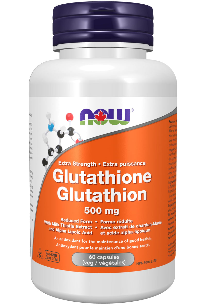 NOW Supplements, Glutathione 500 mg, With Milk Thistle Extract & Alpha Lipoic Acid, Free Radical Neutralizer, 60 Veg Capsules 🍁 All In One Marketplace Canada