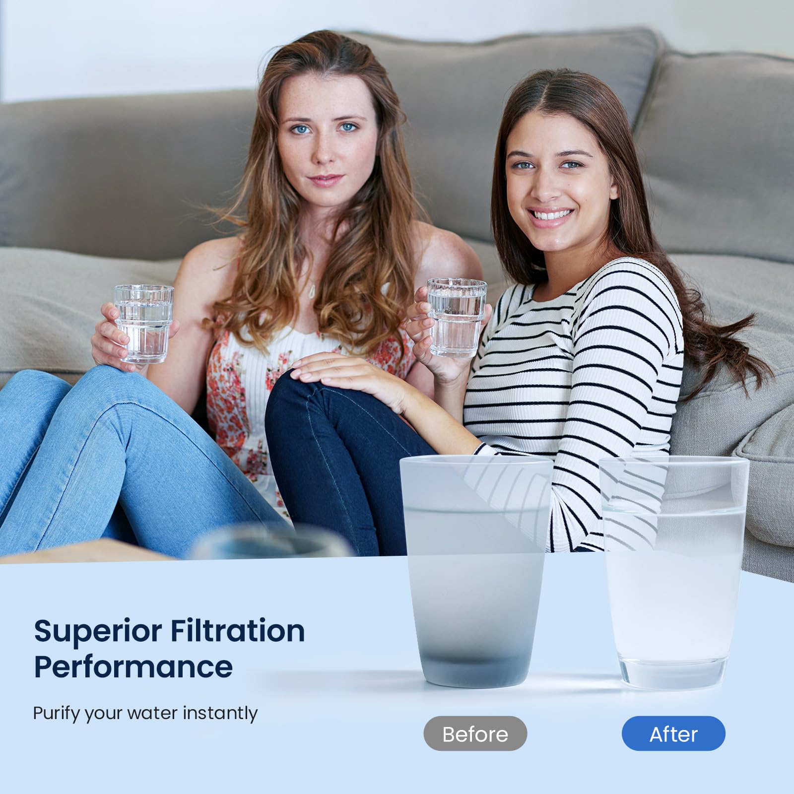 GLACIER FRESH Water Filter LT1000PC Compatible with LG LT1000P, LT1000P/PC/PCS, LT-1000PC, MDJ64844601, 9980 Water Filter, and LT120F, ADQ73214404 Air Filter Combo, 3 Pack 🍁 All In One Marketplace Canada