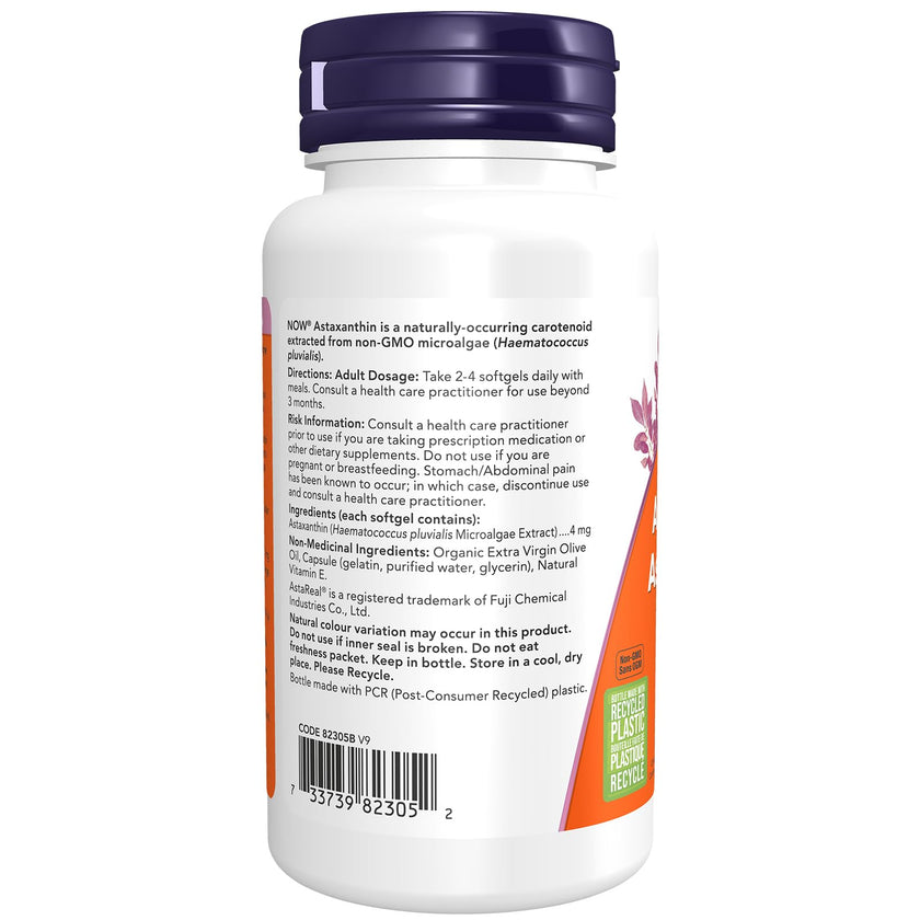 NOW Supplements, Astaxanthin 4 mg derived from Non-GMO Haematococcus Pluvialis Microalgae and has naturally occurring Lutein, Canthaxanthin and Beta-Carotene, 90 Softgels 🍁 All In One Marketplace Canada