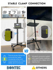 BONTEC Mobile TV Stand, Rolling TV Stand for 23-60 Inch Screens, Adjustable Floor TV Stand with Locking Wheels and Media Shelf, Compatible with VESA 100x100mm to 400x400mm, Holds up to 88 lbs, Black 🍁 All In One Marketplace Canada