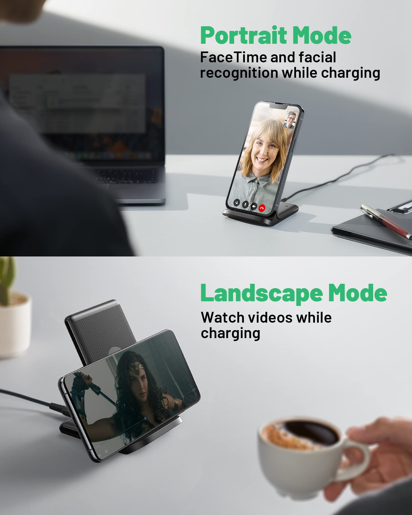Wireless Charger, INIU [2 Pack] 15W Fast Wireless Charging Stand, Wireless Charging Station with Sleep-Friendly Adaptive Light for iPhone 17 16 15 14 13 12 Pro Max Samsung Galaxy S23 S22 🍁 All In One Marketplace Canada