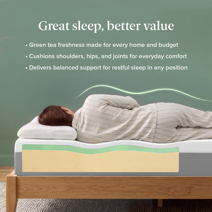 Zinus Full Mattress - 8 Inch Green Tea Essential Memory Foam Mattress, Affordable Mattress, Pressure Relief, CertiPUR-US Certified Foam, Mattress in a Box, 10-Year Warranty, Full Size 🍁 All In One Marketplace Canada