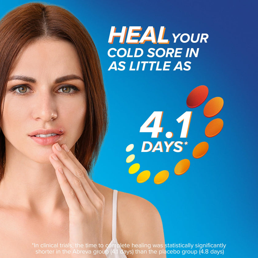 Abreva Cream Pump Cold Sore Treatment, Heals your cold sore in 4.1 days 1 , Contains docosanol to protect healthy cells against the virus, 2 g 🍁 All In One Marketplace Canada
