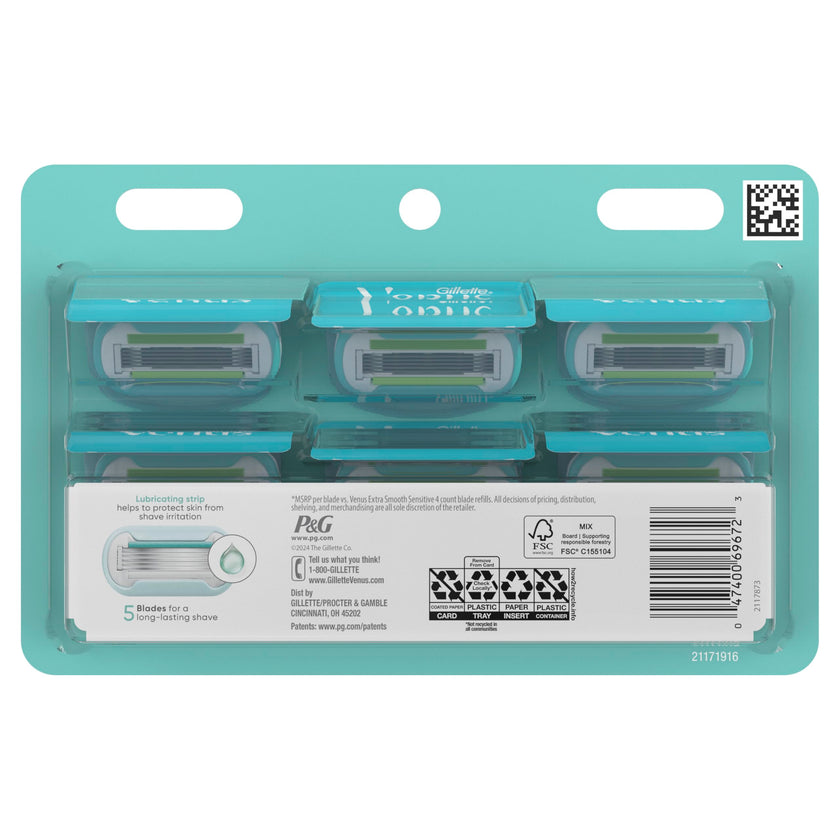 Gillette Venus Extra Smooth Sensitive, 1 Women’s Razor Blades for Sensitive Skin, 7 