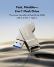 Lexar D40E 128GB Dual USB 3.2 Gen 1 Type-C Jump Drive, USB-C Flash Metal Housing Swivel Design Thumb Drive (Champagne Silver) 🍁 All In One Marketplace Canada