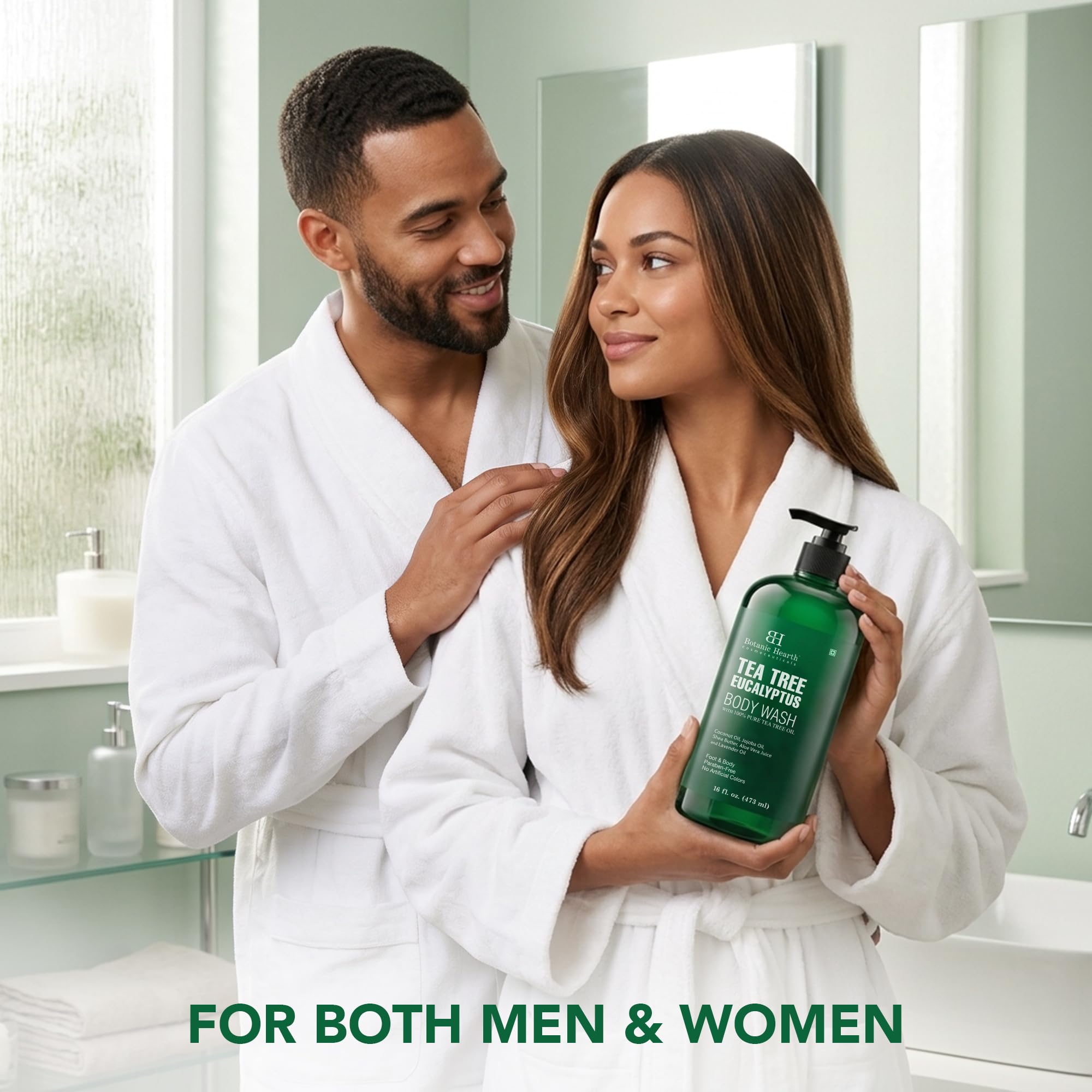 Botanic Hearth Eucalyptus Tea Tree Body Wash | Shower Gel - 16 fl oz | for Men and Women | Antifungal, Moisturizing & Soothing Formula with Natural Oils 🍁 All In One Marketplace Canada