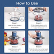 La Reveuse Food Processor,Electric Food Chopper with 7-Cup (1.7L) Glass Bowl, 4 Bi-Level Blades for Chopping,Grinding,Mincing,Whisking,Meal Prep,300W,Blue 🍁 All In One Marketplace Canada