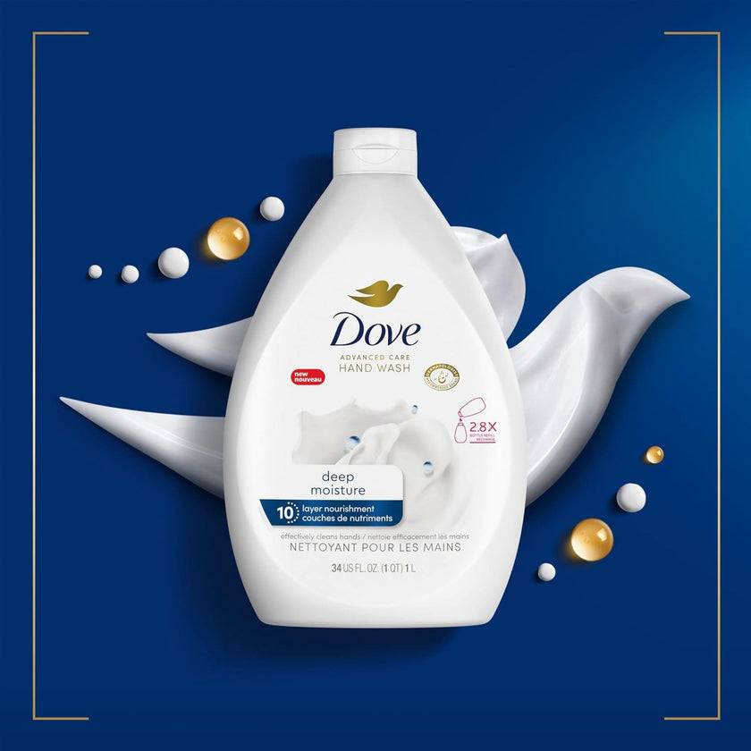 Dove Advanced Care Deep Moisture Hand Wash for soft, smooth skin Bottle Refill nourishes skin 10 layers deep 1 L (Pack Of 3) 🍁 All In One Marketplace Canada