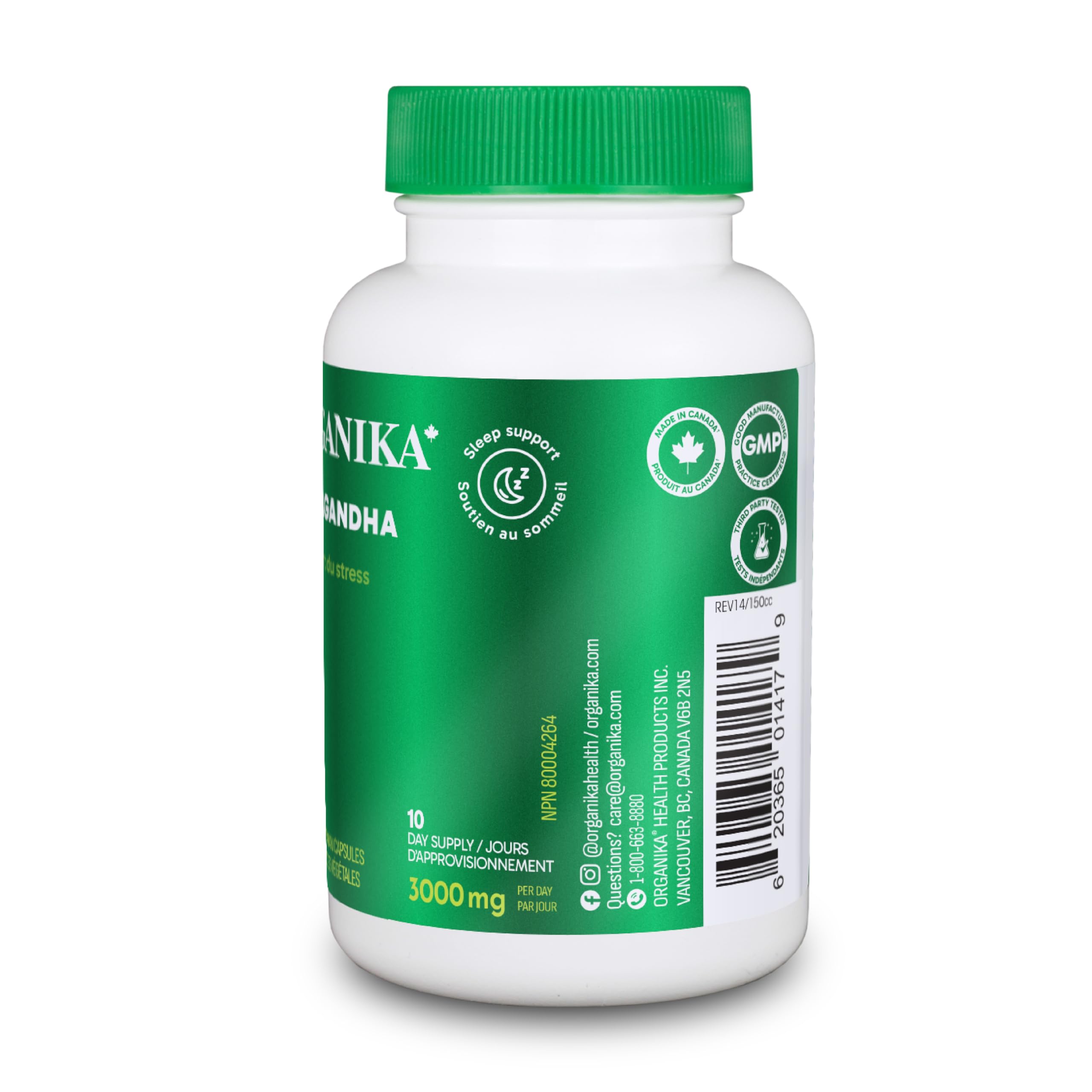 Organika Canadian-Made Ashwagandha- Stress Relief, Sleep Aid, Mood Enhancement, Thyroid and Blood Sugar Balance- 60 vcaps 🍁 All In One Marketplace Canada