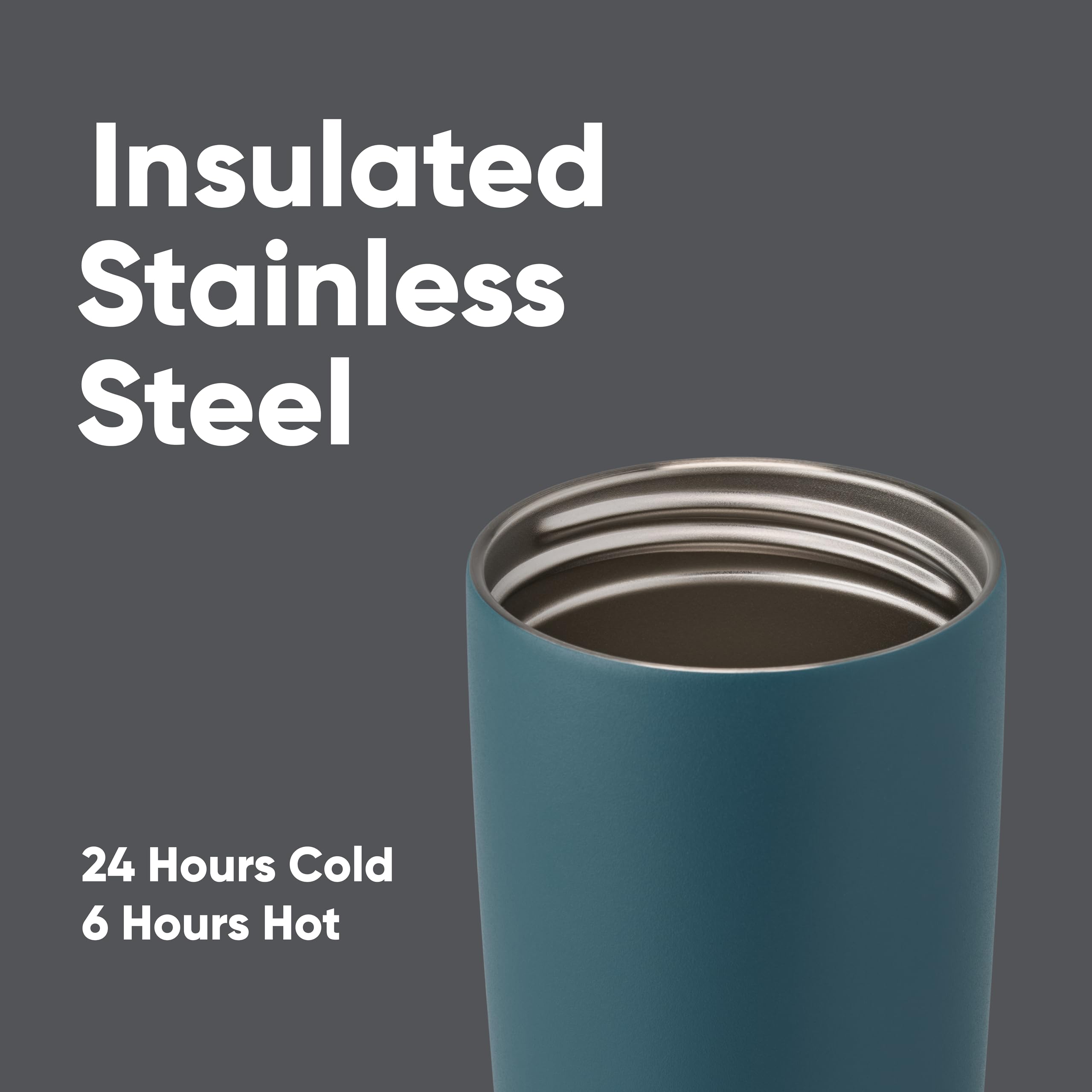 Owala SmoothSip Slider Insulated Stainless Steel Coffee Tumbler, Reusable Iced Coffee Cup, Hot Coffee Travel Mug, BPA Free 20 oz, High Dive 🍁 All In One Marketplace Canada