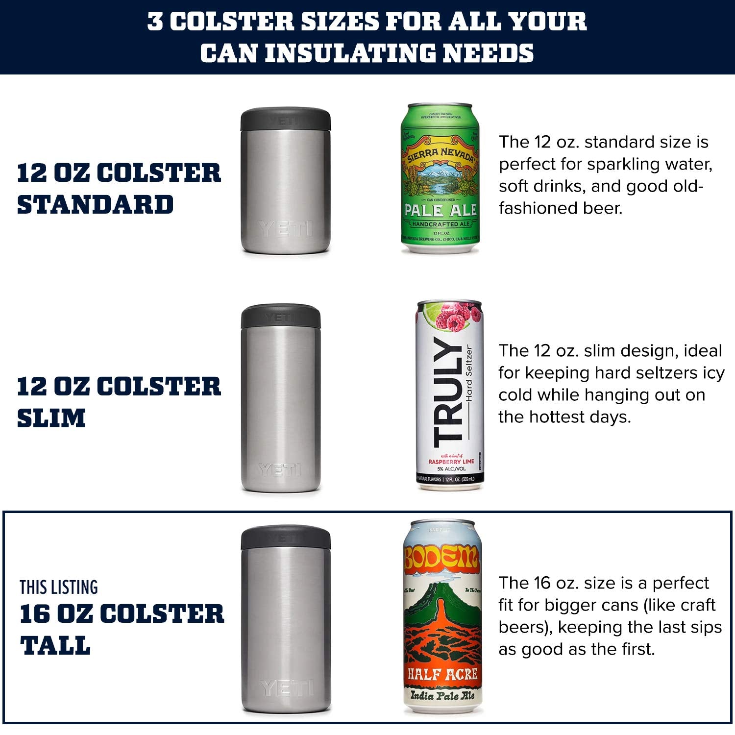 YETI Rambler 16 oz. Colster Tall Can Insulator for Tallboys & 16 oz. Cans, Stainless 🍁 All In One Marketplace Canada