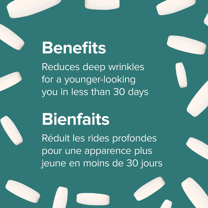Webber Naturals Collagen30 Anti-Wrinkle, 2500 mg of Bioactive Collagen Peptides Per Serving, 180 Tablets, Helps Reduce Deep Wrinkles, Fine Lines & Stimulates Skin Cells 🍁 All In One Marketplace Canada