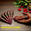 4 Pack Natural Mehendi Cone Henna Paste Temporary Tattoo Paste with 8pcs Tattoo Stencils| Each cone 25 grams | Indian Body Art Painting Drawing Tattoos Freckles (Reddish Brown Color) 🍁 All In One Marketplace Canada
