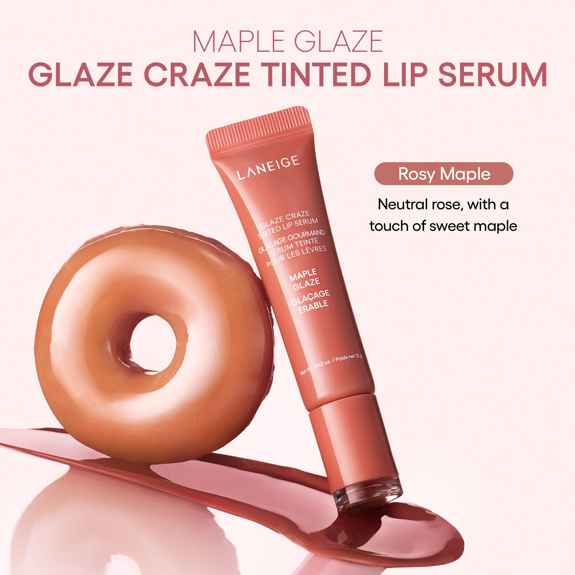 LANEIGE Glaze Craze Tinted Lip Serum, Maple Glaze: Hydrating Lip Serum for Glossy, Nourished Lips with Plumping Polypeptides 🍁 All In One Marketplace Canada