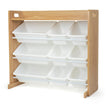 Humble Crew Toy Storage Organizer with Top Shelf and 9 Removable Bins, Natural/White – Toddler Bookshelf with Toy Organizer - Modern Toy Rack Ideal for Kids' Rooms, Playrooms, and Nurseries 🍁 All In One Marketplace Canada
