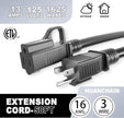 HUANCHAIN Indoor Outdoor Black Extension Cord 50 ft Waterproof, 16/3 Gauge Flexible Resistant Appliance Extension Cord Outside, 13A 1625W 16AWG SJTW, 3 Prong Electric Cable, ETL 🍁 All In One Marketplace Canada