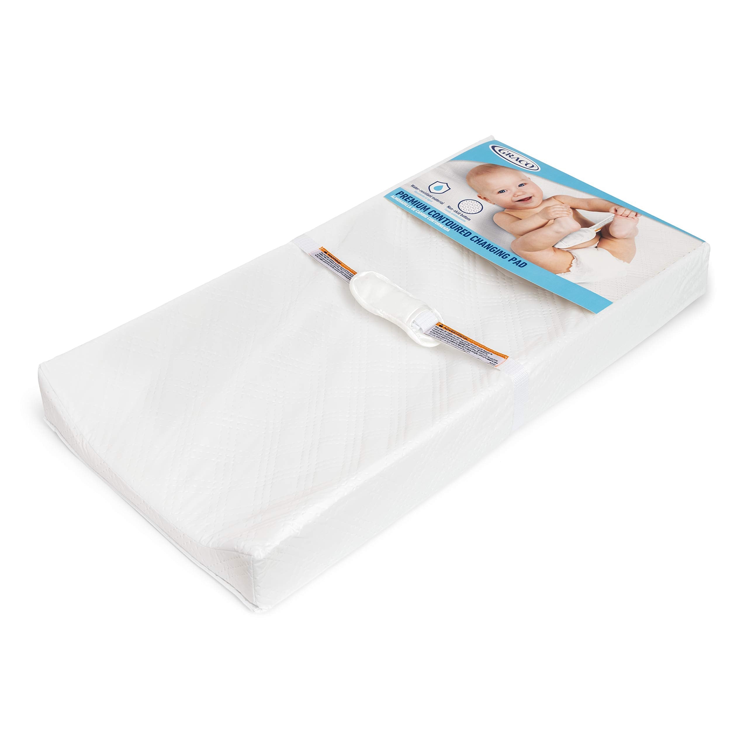 Graco Premium Contoured Changing Pad – GREENGUARD Gold Certified, Water-Resistant, Ultra-Soft Buckle Cover, Contoured Baby Changing Pad, Fits Most Standard-Size Changing Toppers, Non-Skid Bottom 🍁 All In One Marketplace Canada