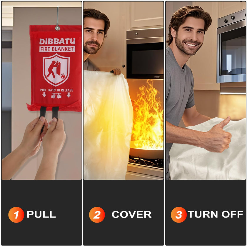 Fire Blanket for Home and Kitchen,Emergency for Small Fire,Reused,Easy Use 🍁 All In One Marketplace Canada