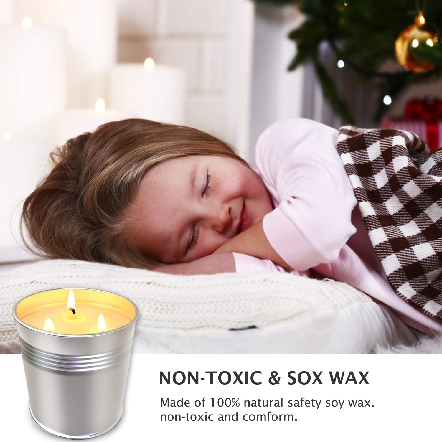 Topsics 40 OZ Citronella Candles Outdoor Indoor 2 x 20 oz, Large Citronella Candles Outdoor for Patio/Home/Garden, 3 Wicks Citronella Candles 100% Natural Soy Wax Candles(2 Pack) 🍁 All In One Marketplace Canada