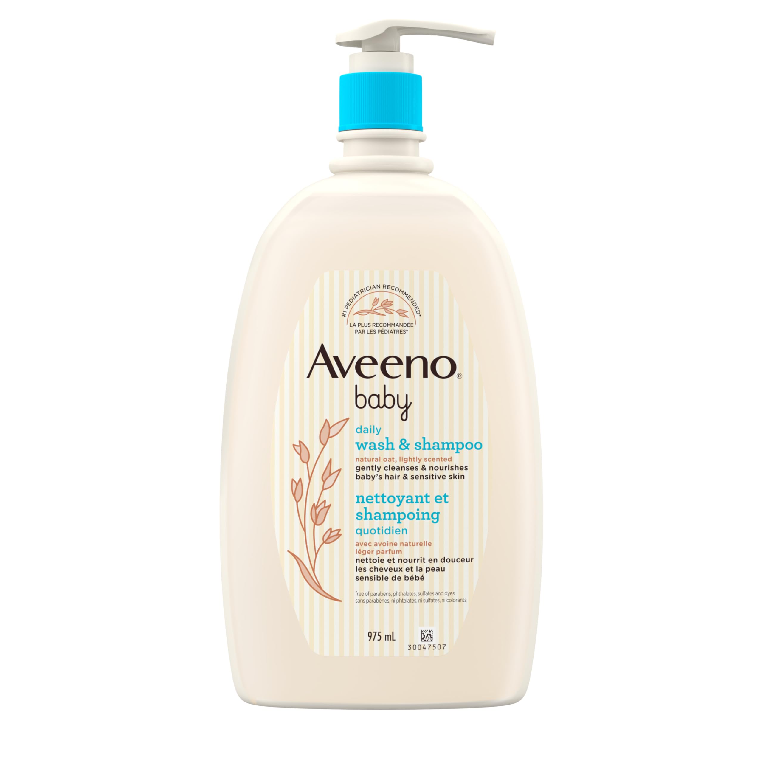 Aveeno Baby Wash and Shampoo - Gentle 2-in-1 Body Wash with Natural Oat Extract for Sensitive Skin - Tear-Free, Hypoallergenic Cleanser, Free from Parabens, Sulfates & Dyes - 975ml 🍁 All In One Marketplace Canada