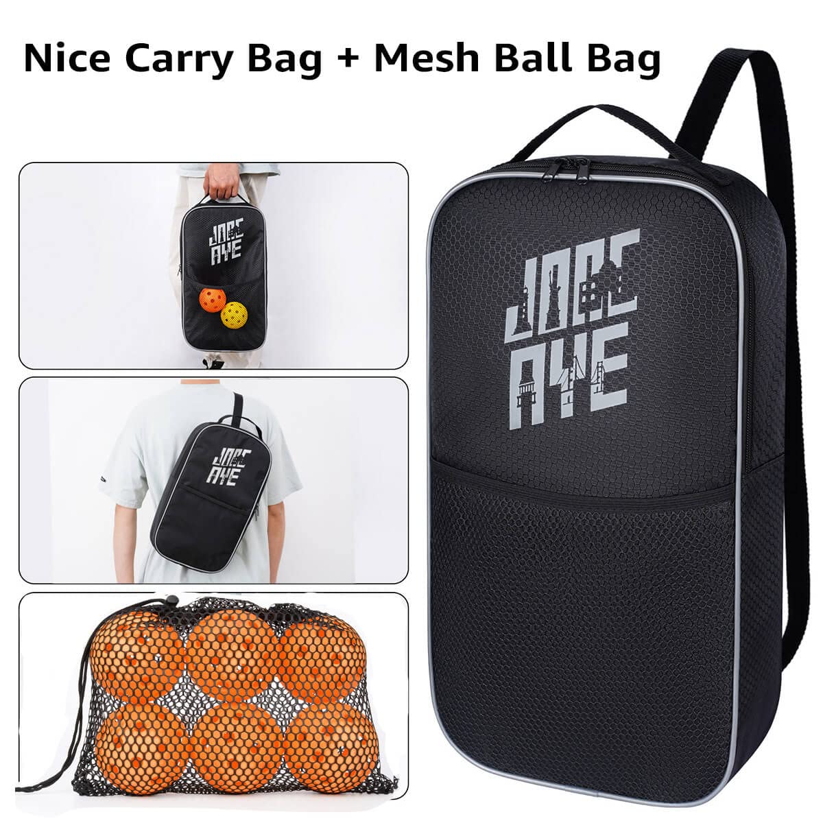 JoncAye Pickleball Paddles Set of 4 Rackets and Balls with Paddle Case, Lead Tape, Ball Bag, Carbon Fiber Pickle-Ball Raquette for Beginner | USAPA Approved Pickleball Equipment with Accessories 🍁 All In One Marketplace Canada