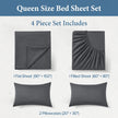 JOLLYVOGUE Queen Size Bed Sheet Set - 4 Piece Bed Sheets Set with Deep Pocket - Soft Breathable & Cooling - Resists Shrinkage & Fading Draps Queen - Easy Care (Dark Grey) 🍁 All In One Marketplace Canada
