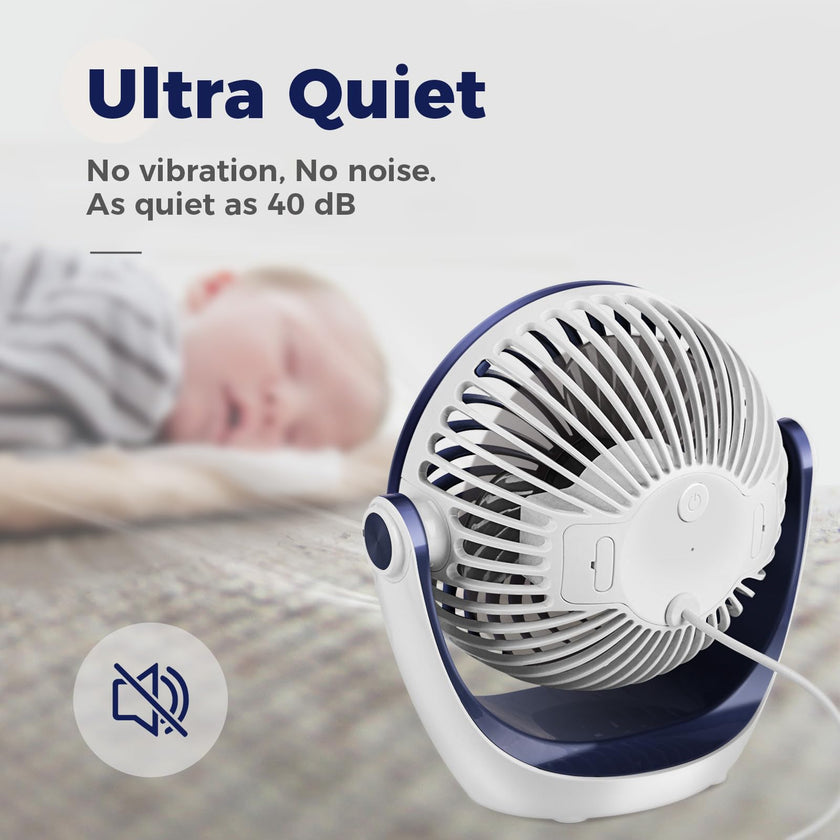 OCOOPA Small USB Desk Fan Table Fan 5'' with Strong Airflow & Quiet Operation, Portable Cooling Mini Fan 3 Speed, 360°Rotatable Head for Home Office Bedroom Desktop 🍁 All In One Marketplace Canada