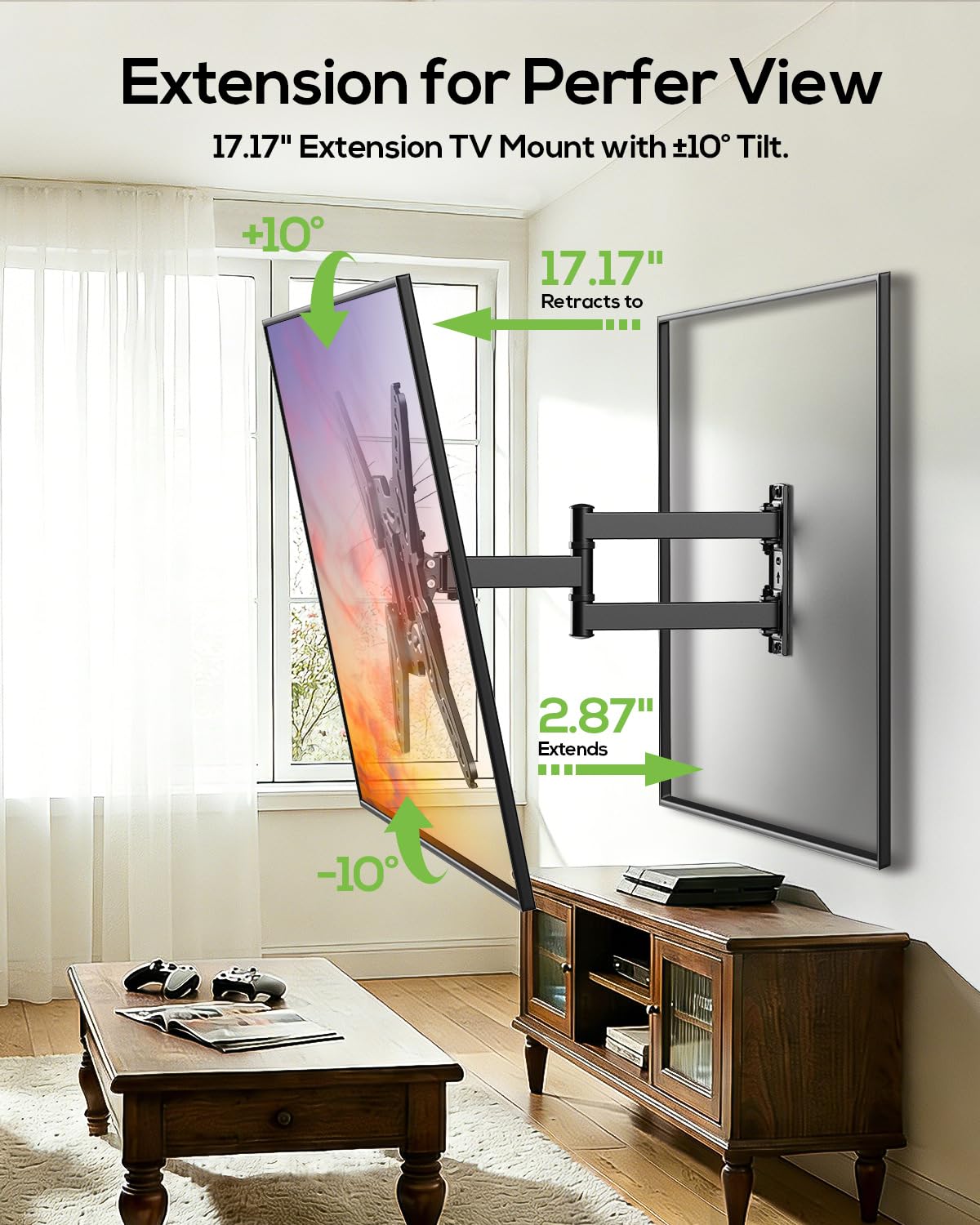 USX MOUNT Full Motion TV Wall Mount for 26-65 Inch TVs up to 77Lbs, Wall Mount TV Bracket, Single Stud Articulating TV Mount, Smooth Swivel Extension, Max VESA 400x400 mm, XMM919 🍁 All In One Marketplace Canada